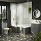 Arezzo Shower Bath - 1700mm L Shaped with Brushed Brass Screen + Matt Grey Panel Standard Large Image