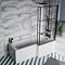 Arezzo Shower Bath - 1700mm L Shaped with Matt Black Grid Screen + Panel