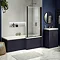 Arezzo Shower Bath - 1700mm L Shaped with Matt Black Screen + Matt Blue Panel  Feature Large Image