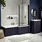 Arezzo Shower Bath - 1700mm L Shaped with Matt Black Screen + Matt Blue Panel Feature Large Image
