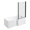 Arezzo RH Shower Bath - 1700mm L Shaped with Matt Black Screen + Panel Large Image