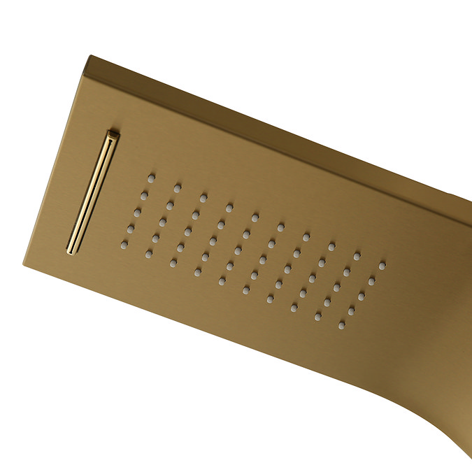 Arezzo Shower Tower Panel - Brushed Brass (Thermostatic)  Profile Large Image