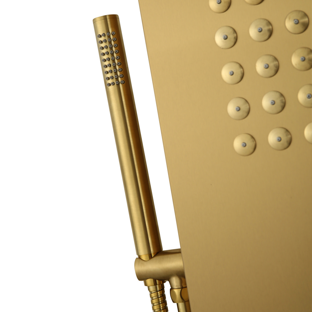 Arezzo Shower Tower Panel Brushed Brass Thermostatic