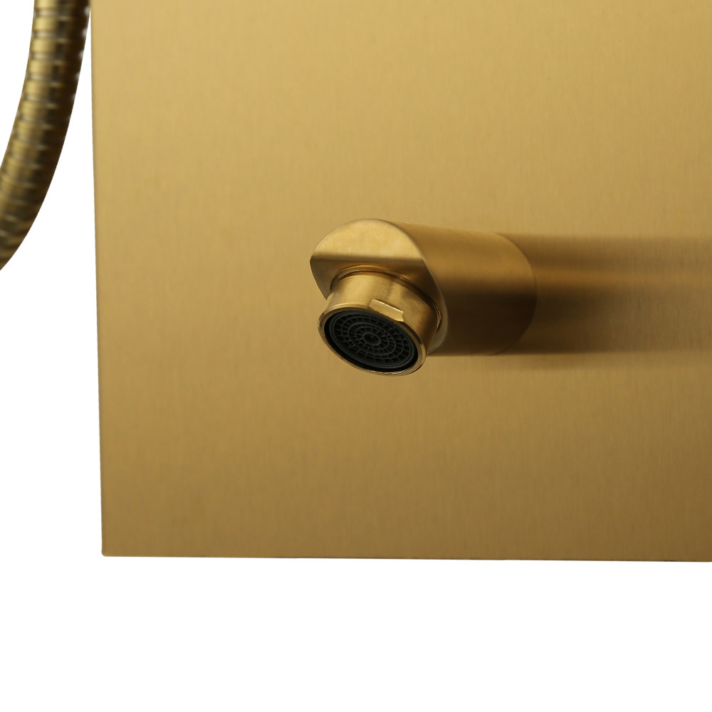 Arezzo Shower Tower Panel Brushed Brass Thermostatic