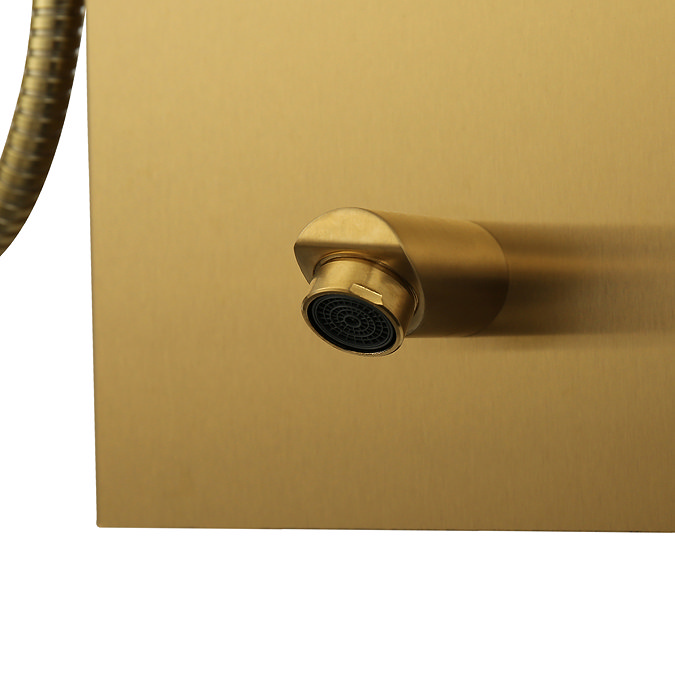 Arezzo Shower Tower Panel - Brushed Brass (Thermostatic)  In Bathroom Large Image