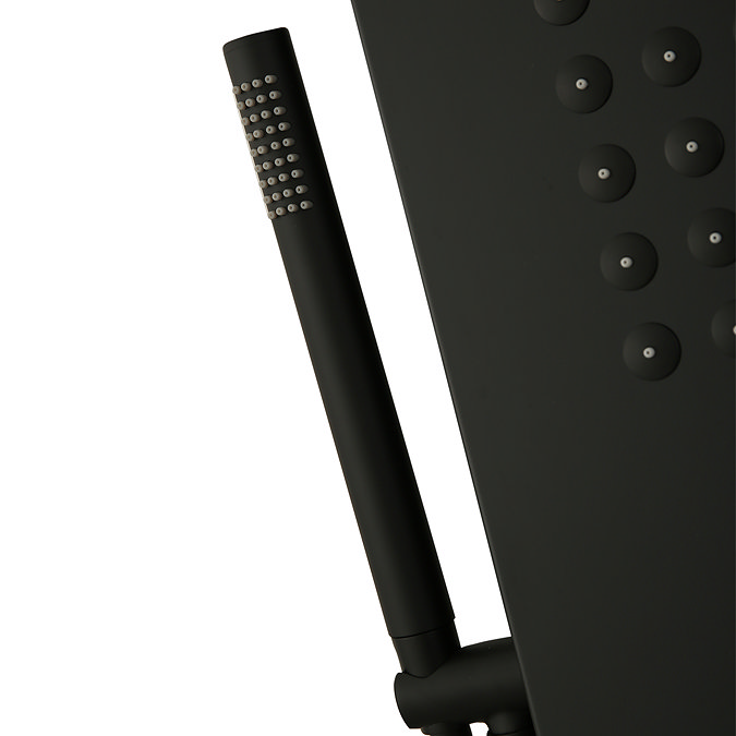 Arezzo Shower Tower Panel - Matt Black (Thermostatic)  Profile Large Image