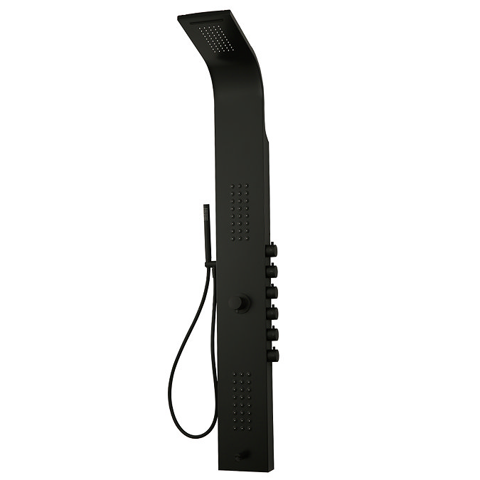 Arezzo Shower Tower Panel - Matt Black (Thermostatic)  Newest Large Image