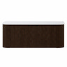 Arezzo Slatted 1200mm Walnut Curved Wall Mounted Vanity with Round Matt White Basin