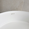 Arezzo Slatted 900mm Light Oak Curved Wall Mounted Vanity with Round Matt White Basin
