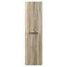 Arezzo Slatted Curved Wall Hung Tall Storage Unit - 1380mm High, Light Oak