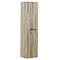 Arezzo Slatted Curved Wall Hung Tall Storage Unit - 1380mm High, Light Oak