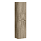 Arezzo Slatted Curved Wall Hung Tall Storage Unit - 1380mm High, Light Oak
