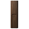 Arezzo Slatted Curved Wall Hung Tall Storage Unit - 1380mm High, Walnut