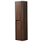 Arezzo Slatted Curved Wall Hung Tall Storage Unit - 1380mm High, Walnut