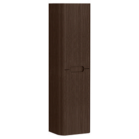Arezzo Slatted Curved Wall Hung Tall Storage Unit - 1380mm High, Walnut