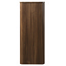 Arezzo Slatted Walnut Tall WC Unit with Cistern Frame, Brushed Brass Flush Plate & Matt Black Wall Hung Pan