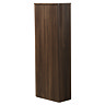Arezzo Slatted Walnut Tall WC Unit with Cistern Frame, Chrome Flush Plate & Matt Black Wall Hung Pan