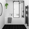 Arezzo Sliding Bath Screen Top Cover Cap Kit - Matt Black