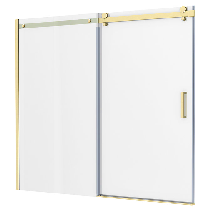 Arezzo Sliding Bath Screen (W1700 x H1500) - Brushed Brass