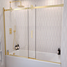 Arezzo Sliding Bath Screen (W1700 x H1500) - Brushed Brass
