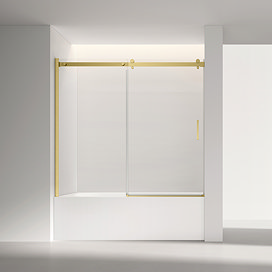 Arezzo Sliding Bath Screen (W1700 x H1500) – Brushed Brass