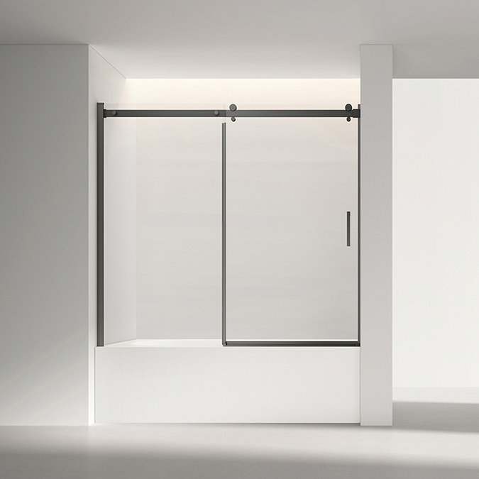 Arezzo Sliding Bath Screen (W1700 x H1500) – Matt Black