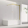 Arezzo Sliding Bath Screen (W1000 x H1500) - Brushed Brass