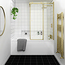 Arezzo Sliding Bath Screen (W1000 x H1500) - Brushed Brass