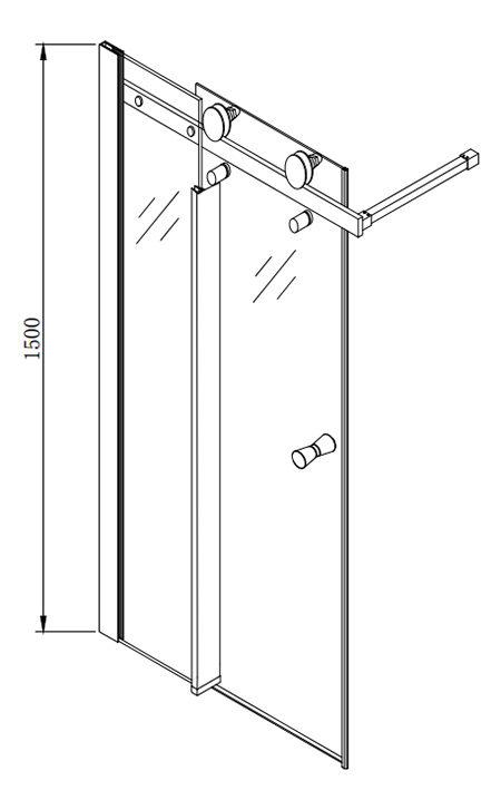 Arezzo Sliding Bath Screen (W1000 x H1500) - Brushed Brass