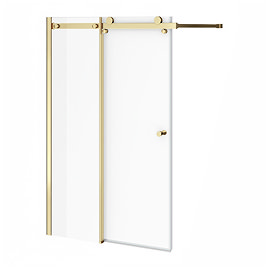 Arezzo Sliding Bath Screen (W1000 x H1500) - Brushed Brass