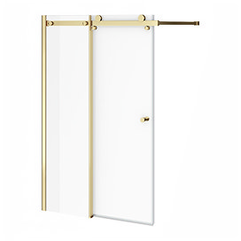 Arezzo Sliding Bath Screen (W1000 x H1500) - Brushed Brass