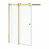 Arezzo Sliding Bath Screen (W1000 x H1500) - Brushed Brass
