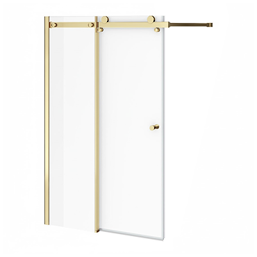 Arezzo Sliding Bath Screen (W1000 x H1500) - Brushed Brass