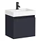 Arezzo Slim Wall Hung Vanity Unit - Matt Blue - 500 x 300mm Large Image