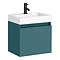 Arezzo Slim Wall Hung Vanity Unit - Matt Green - 500 x 300mm Large Image