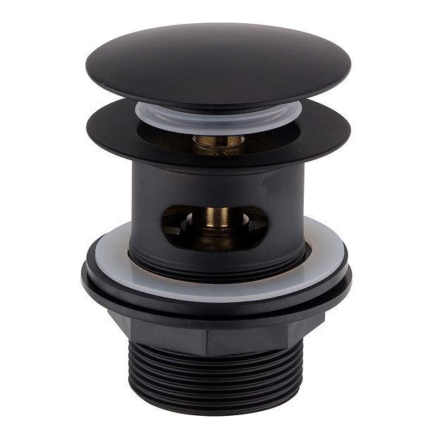 Arezzo Slotted Bath Waste with No Overflow Matt Black Victorian