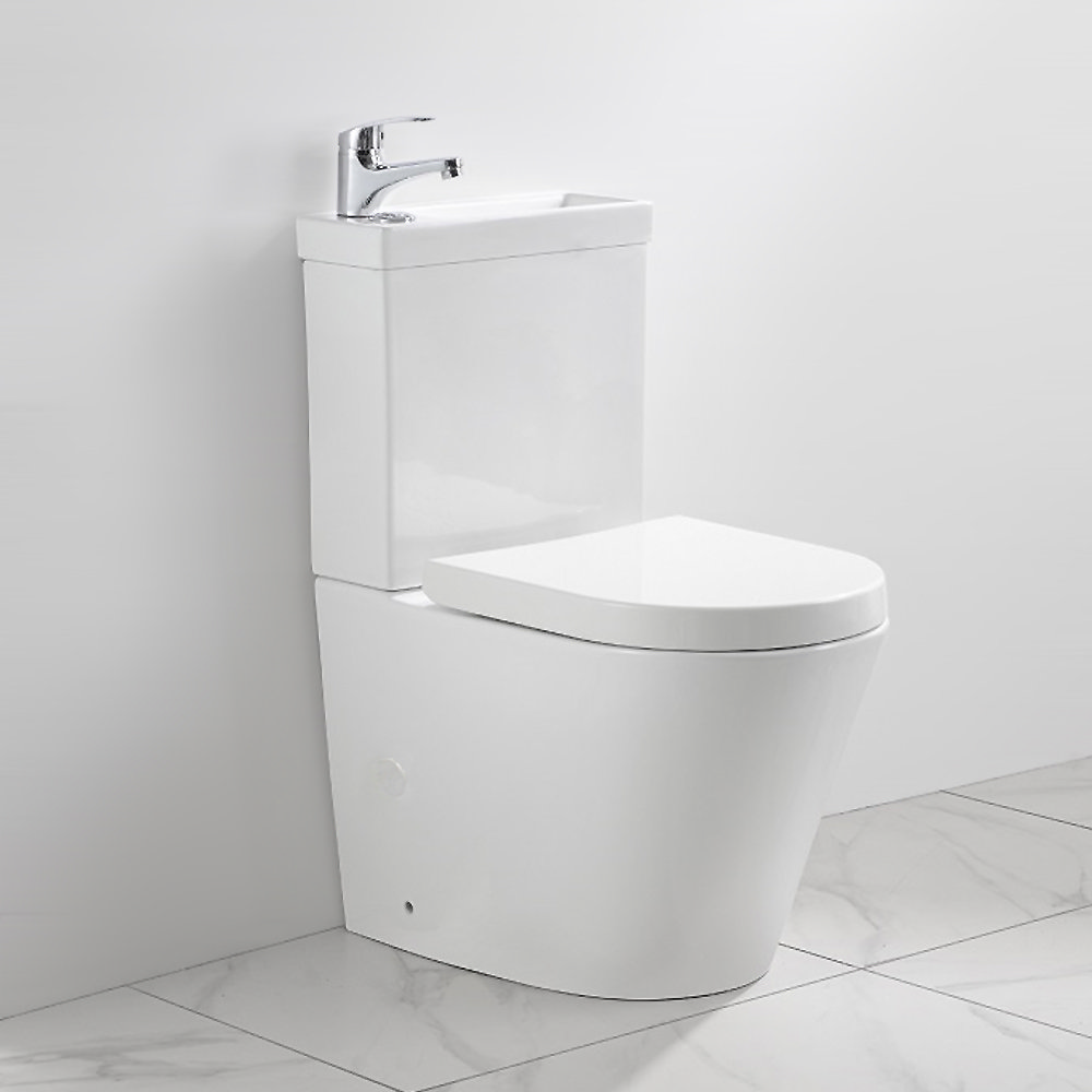 Arezzo Space Saving Combined Two In One Wash Basin Rimless