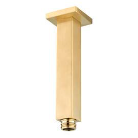 Arezzo Square 150mm Brushed Brass Ceiling Shower Arm Medium Image