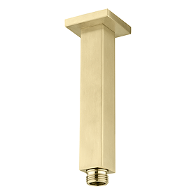 Arezzo Square 150mm Brushed Brass Ceiling Shower Arm