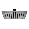 Arezzo Square 200 x 200mm Matt Black Fixed Shower Head  Profile Large Image