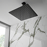 Arezzo Square 300 x 300mm Matt Black Fixed Shower Head