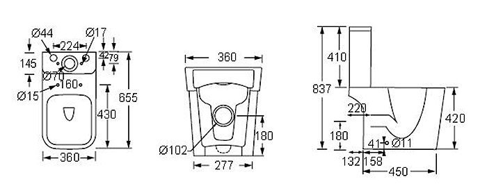 Arezzo Square 4-Piece Modern Bathroom Suite