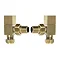 Arezzo Square Angled Radiator Valves - Brushed Brass