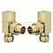 Arezzo Square Angled Radiator Valves - Brushed Brass