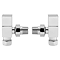 Arezzo Square Angled Radiator Valves with 180mm Standpipes - Chrome
