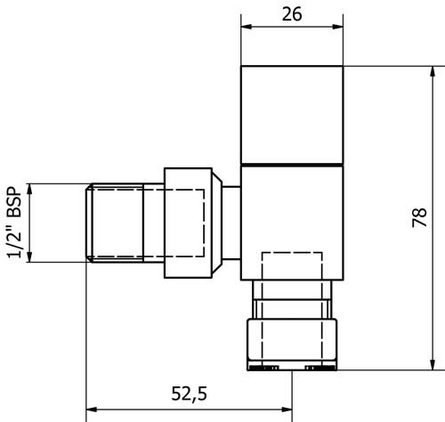 Arezzo Square Angled Radiator Valves with 180mm Standpipes - Chrome