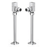 Arezzo Square Angled Radiator Valves with 180mm Standpipes - Chrome
