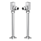 Arezzo Square Angled Radiator Valves with 180mm Standpipes - Chrome