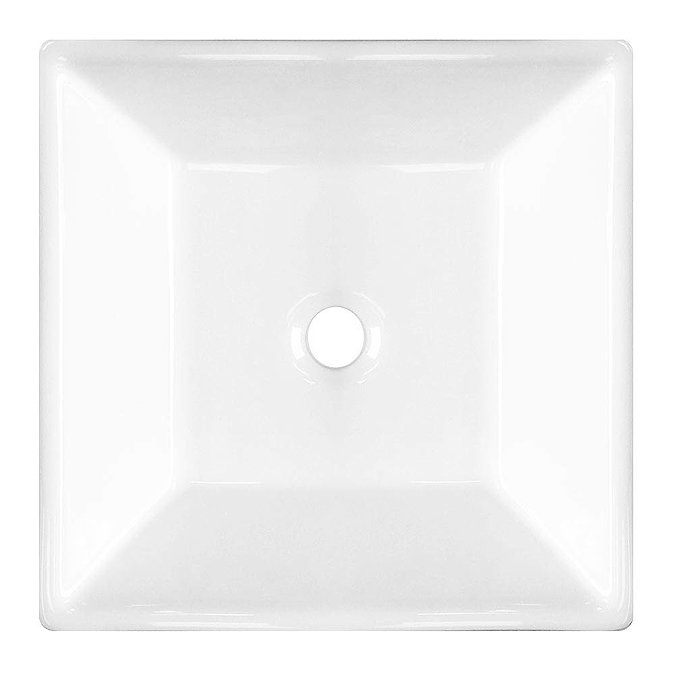 Arezzo Square Black Wall Mounted Basin Tap + 410 x 410mm Counter Top Basin  Standard Large Image