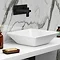 Arezzo Square Black Wall Mounted Basin Tap + 410 x 410mm Counter Top Basin Large Image